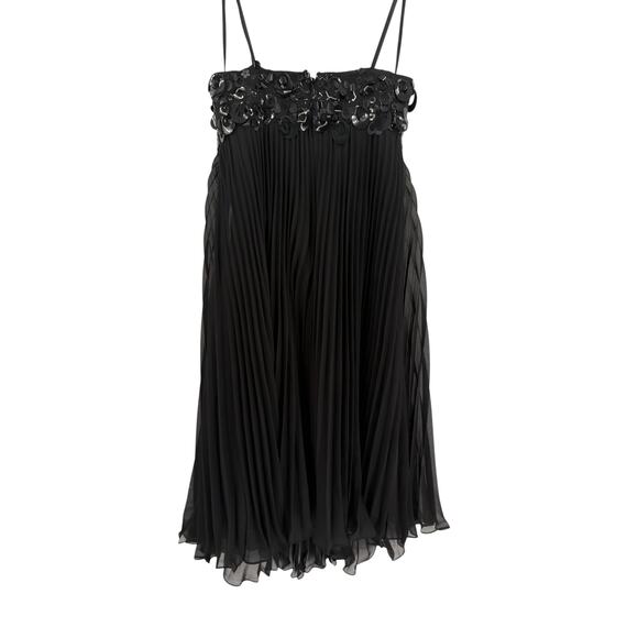 MAC DUGGAL Dress Size 2 Evening Gown Sequin Black Mini Ruffle Pleated Strapless - Picture 4 of 6